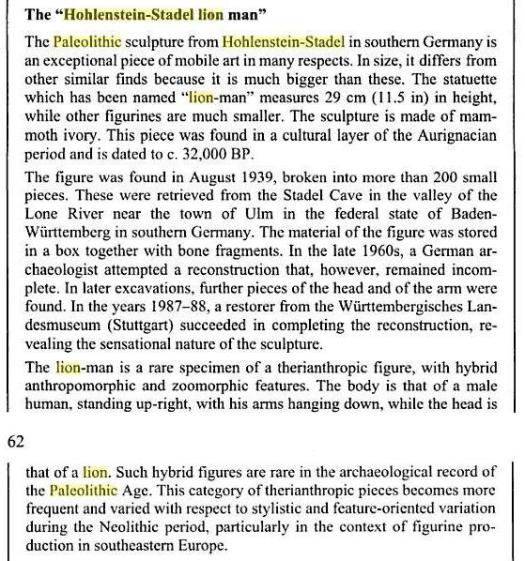 Lowenmensch or the Lionman - Book extract from Foundations of culture: knowledge-construction, belief systems and worldview ...  By Harald Haarmann (Courtesy - Google Books.). Click to go to original book.