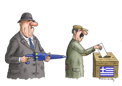 Free and fair elections? Secret ballot? | Cartoonist - Marian Kamensky from Slovakia; source & courtesy - cartoonblog.msnbc.msn.com | Click for image.